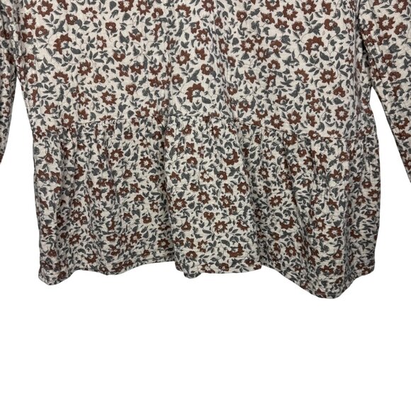 Rylee + Cru Prairie Stone vintage floral Pea plum boxy fit blouse Women's sz M - Picture 7 of 9